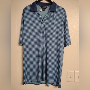 Brooks Brothers Men's Xl Blue Checkered Gingham Polo Plaid Short Sleeve Shirt